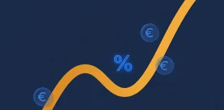 Inflation verstehen: Was Gründer und Investoren 2026 wirklich wissen müssen Inflation verstehen: steigende Zinskurve mit Euro-Münzen und Prozentzeichen – Illustration