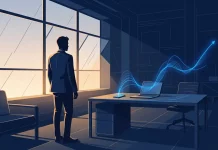 Junge Gründer: Warum die Gen Z anders gründet als jede Generation vor ihr Junge Gründer: junger Unternehmer der Gen Z im Co-Working-Space bei Sonnenaufgang mit Wachstumskurve
