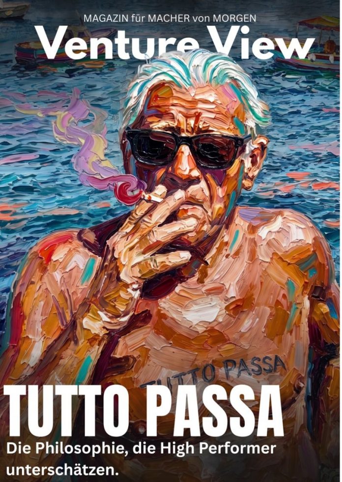 VentureView Ausgabe 3 – Cover: Tutto Passa Cover der VentureView Ausgabe 3: Tutto Passa – Die Philosophie, die High Performer unterschätzen
