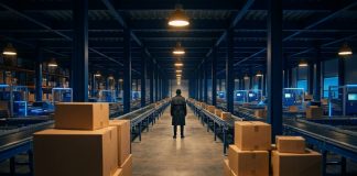 Zalando Gründungsgeschichte: Warum der Milliarden-Exit nie stattfand Zalando Gründungsgeschichte: Logistikhalle mit Förderbändern und Versandkartons als Sinnbild für das Volumengeschäft hinter dem Online-Modehändler