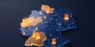 Kaufkraft: Warum die 31.193-Euro-Schlagzeile Gründer täuscht Stilisierte 3D-Karte Deutschlands mit Regionen unterschiedlicher Kaufkraft in Amber und Navy, symbolisch für Kaufkraft-Verteilung 2026