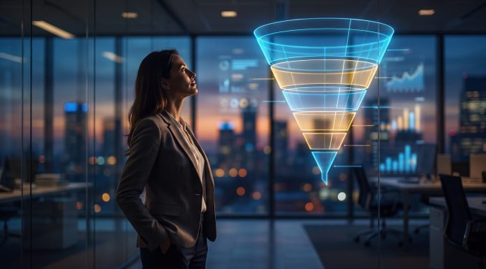 Gründerinnen in Deutschland: Wie aus 35 Prozent Anteil am Ende 1 Prozent Kapital wird Gründerin analysiert Finanzierungsdaten in modernem Büro – Symbolbild zum Frauenanteil bei Venture Capital in Deutschland