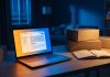 MVP: Warum dein erstes Produkt absichtlich unfertig sein muss Minimalistischer Startup-Arbeitsplatz mit Laptop und Kartons als Symbol für ein bewusst unfertiges MVP
