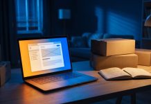 MVP: Warum dein erstes Produkt absichtlich unfertig sein muss Minimalistischer Startup-Arbeitsplatz mit Laptop und Kartons als Symbol für ein bewusst unfertiges MVP